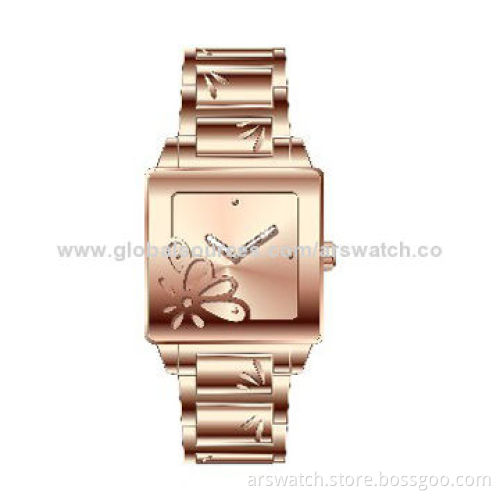 Stainless Steel Analog Watch for Women with Rose Gold Color Design